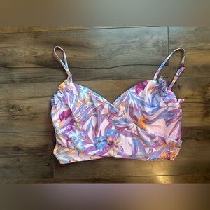 Chicways Floral Smocked Crop Top Women’s Size Large